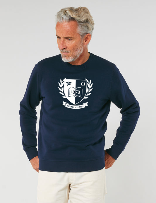 Sweat col rond marine logo blason