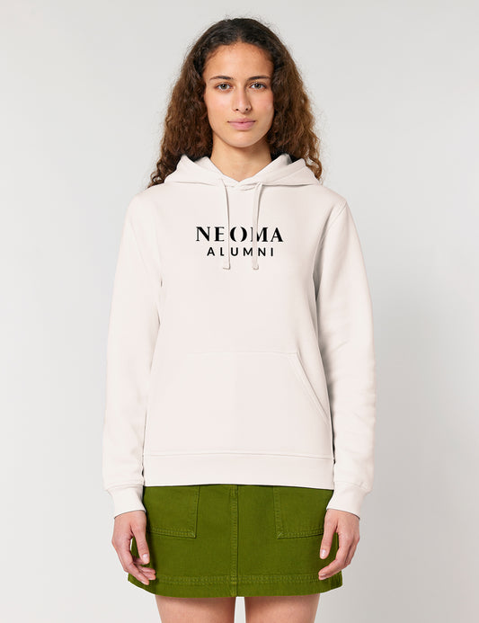 Sweat capuche crème logo texte