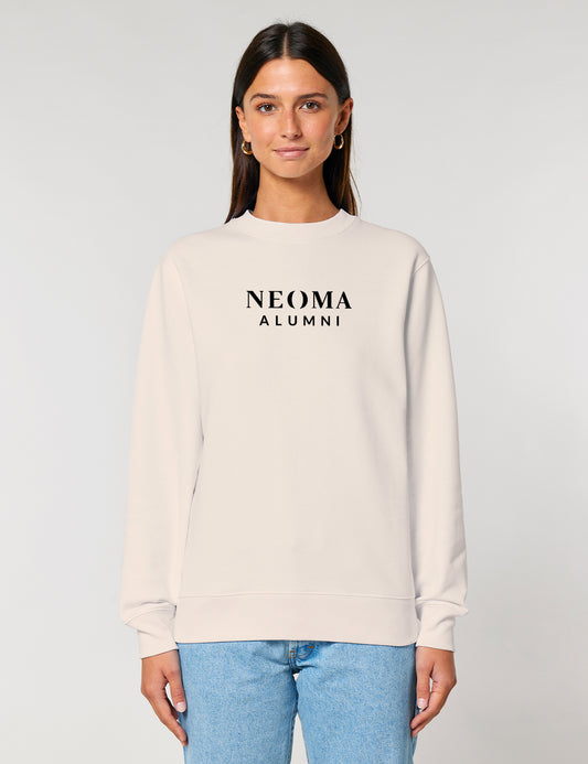 Sweat col rond crème logo texte