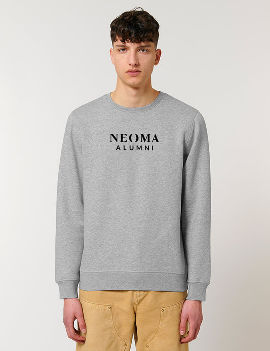 Sweat col rond gris logo texte