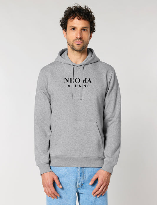 Sweat capuche gris logo texte