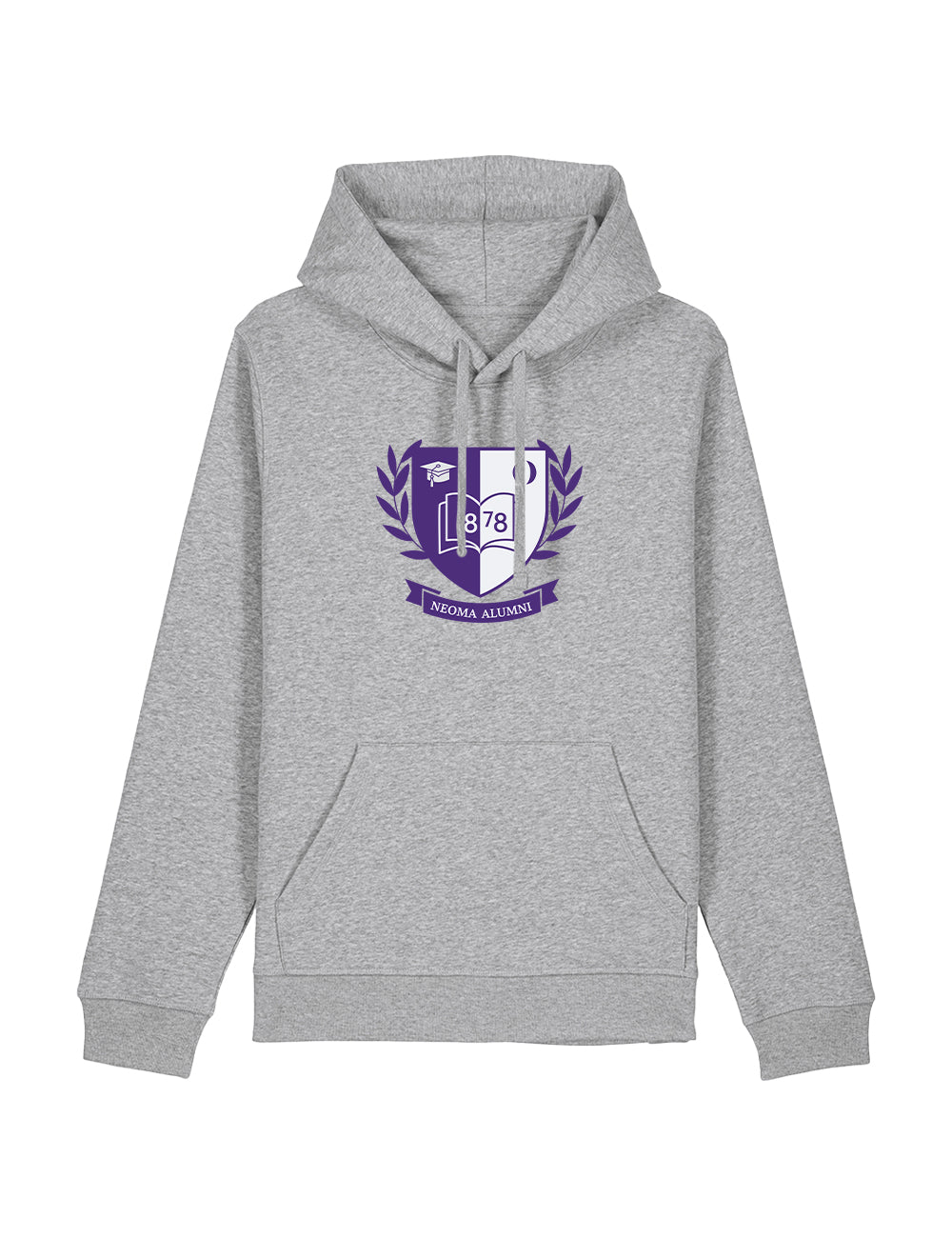 Sweat capuche gris logo blason