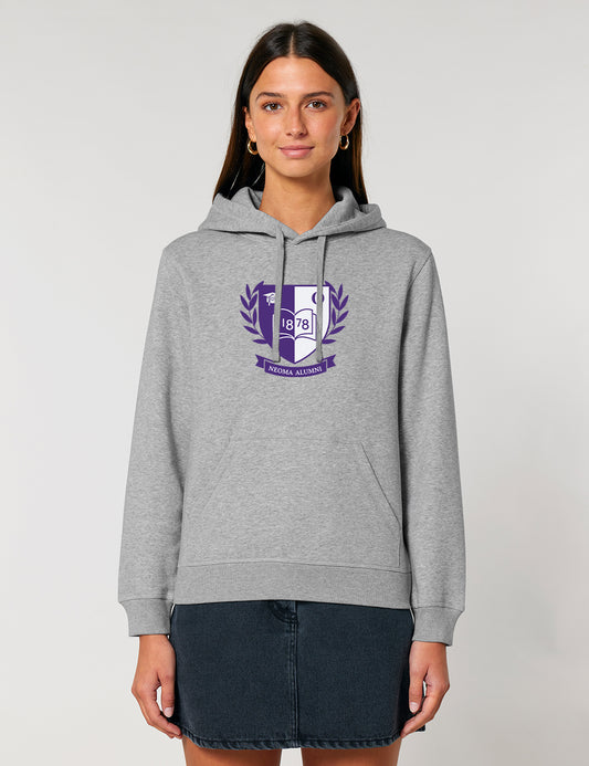 Sweat capuche gris logo blason