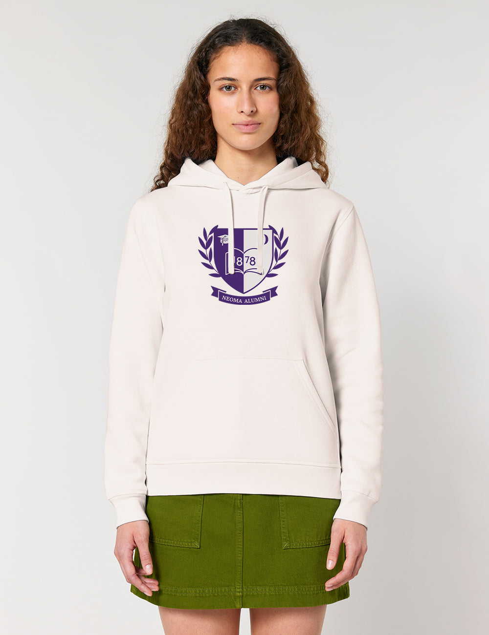 Sweat capuche crème logo blason