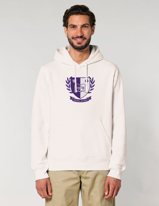 Sweat capuche crème logo blason