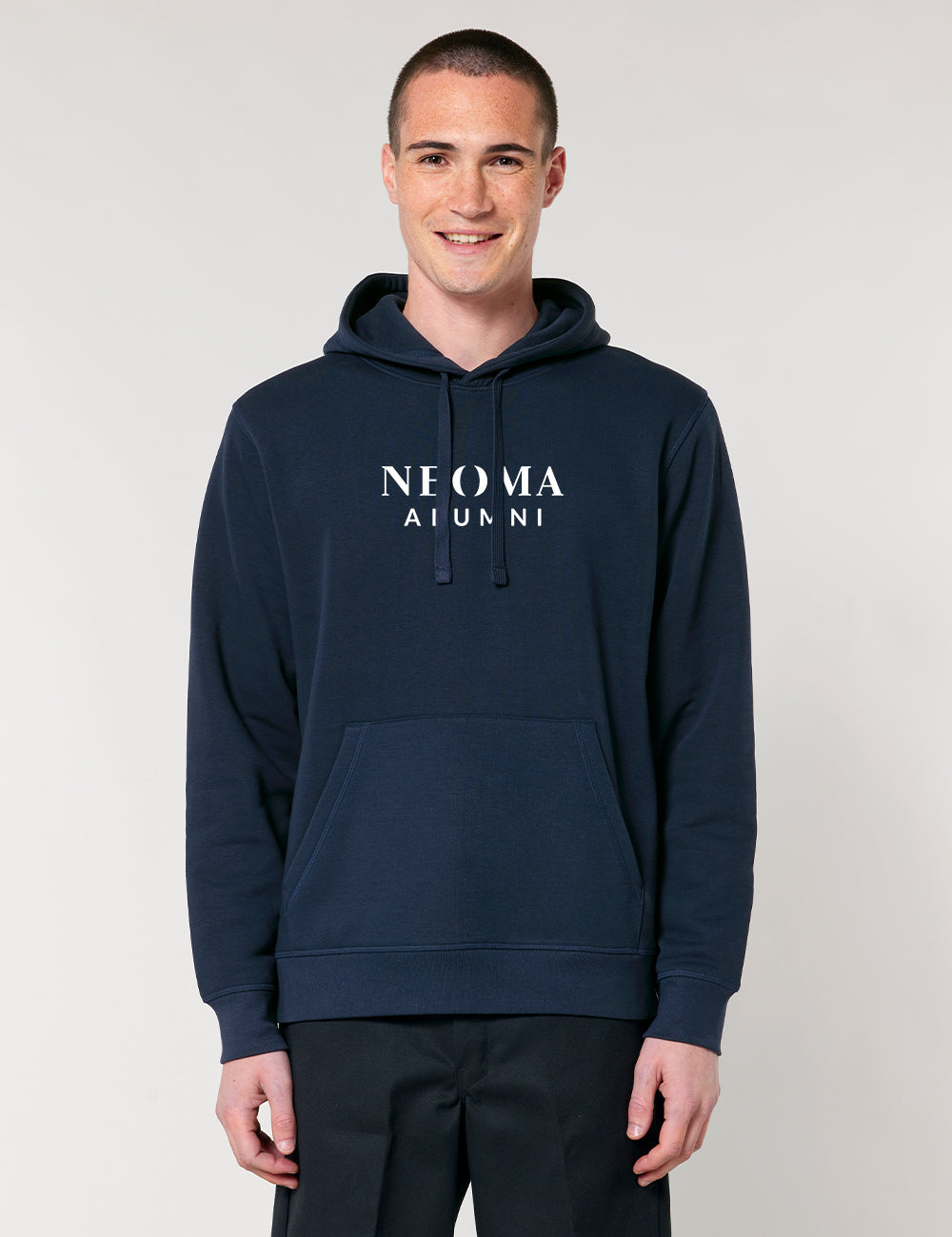Sweat capuche marine logo texte