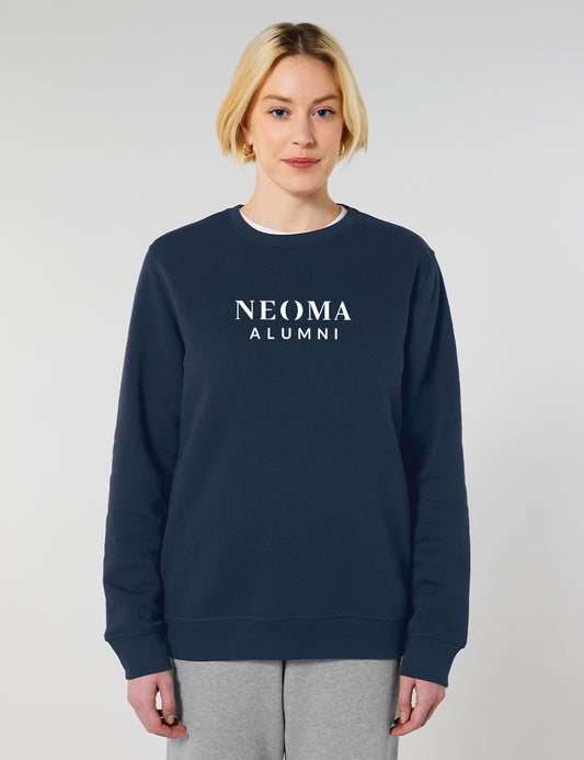 Sweat col rond marine logo texte