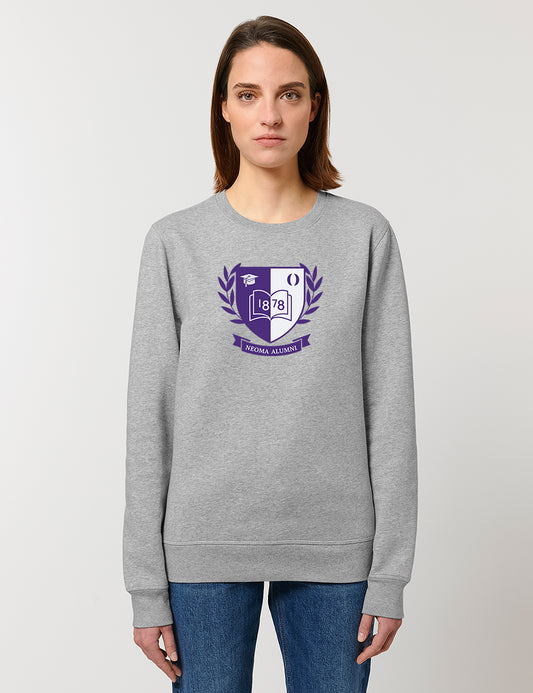 Sweat col rond gris logo blason