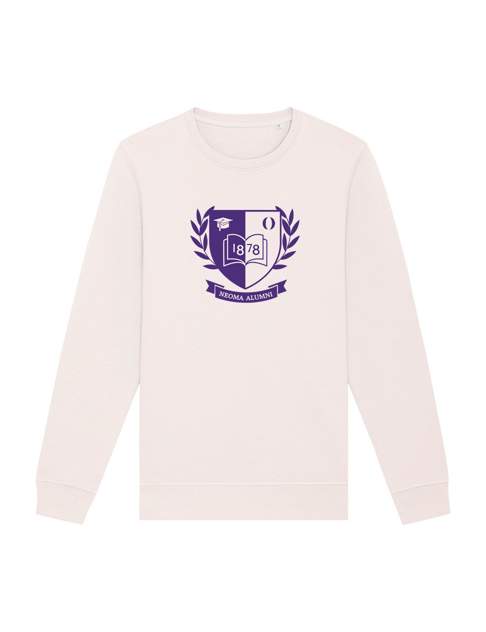 Sweat col rond crème logo blason