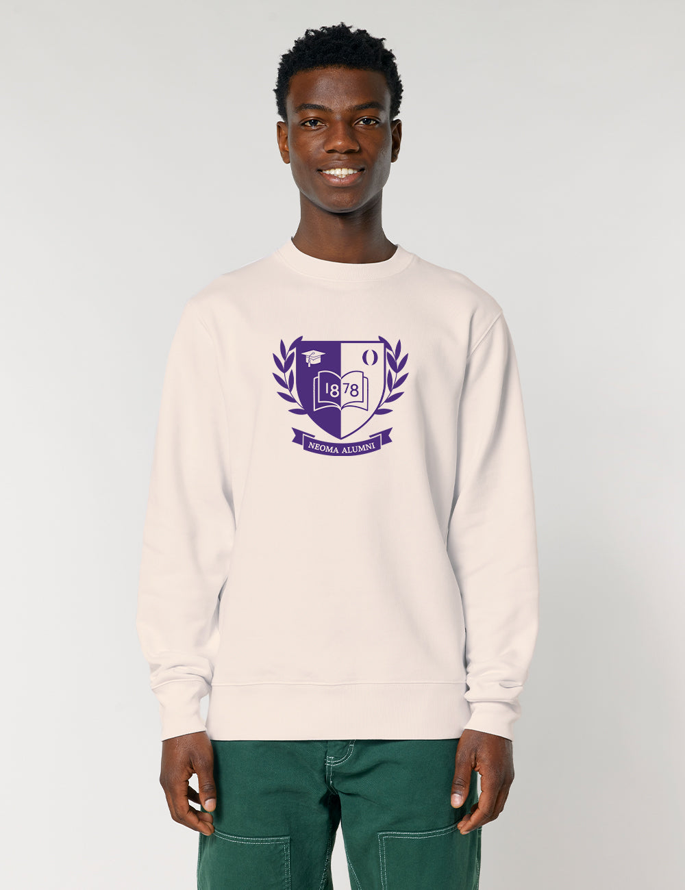Sweat col rond crème logo blason