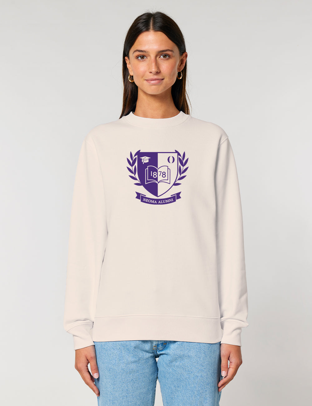 Sweat col rond crème logo blason