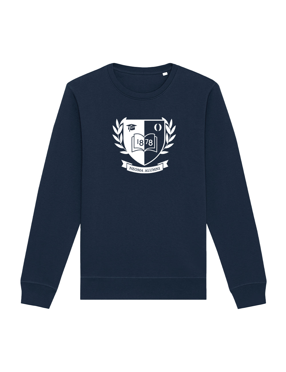 Sweat col rond marine logo blason
