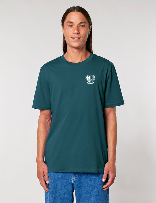 T-Shirt bleu canard logo blason