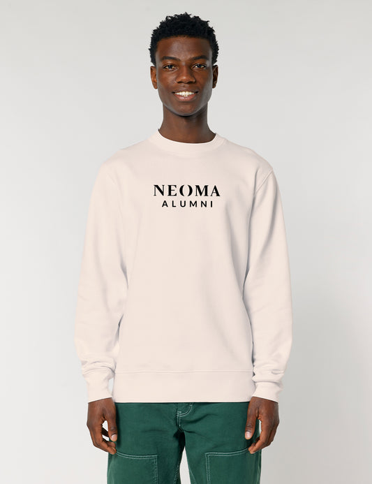 Sweat col rond crème logo texte