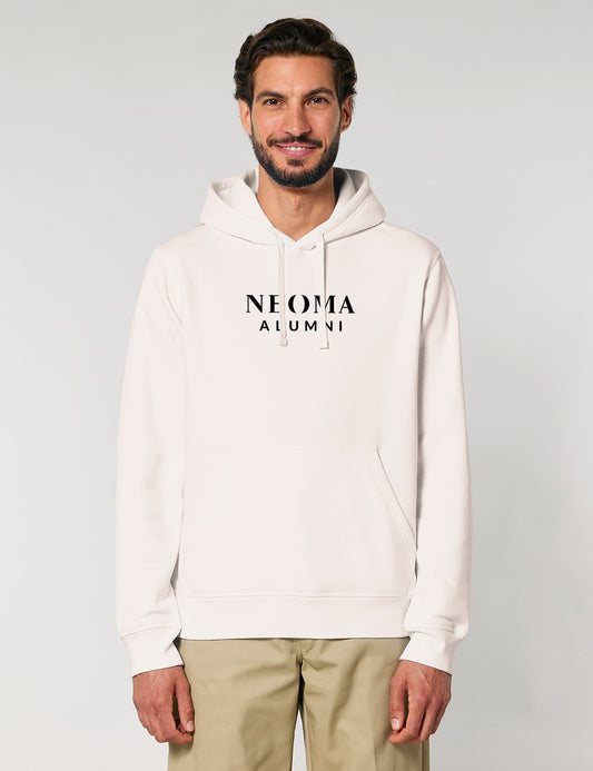 Sweat capuche crème logo texte