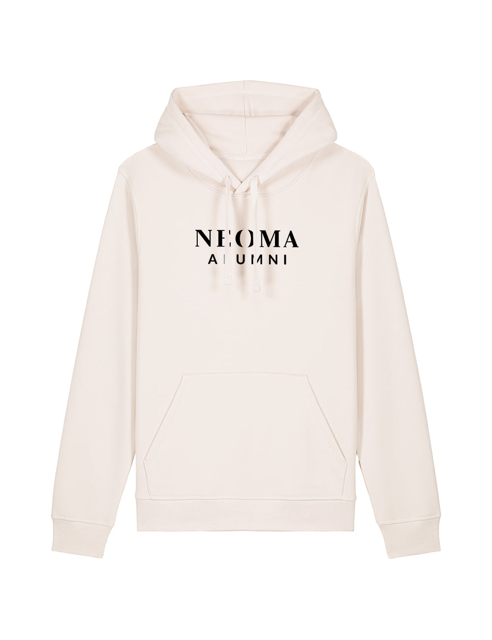 Sweat capuche crème logo texte