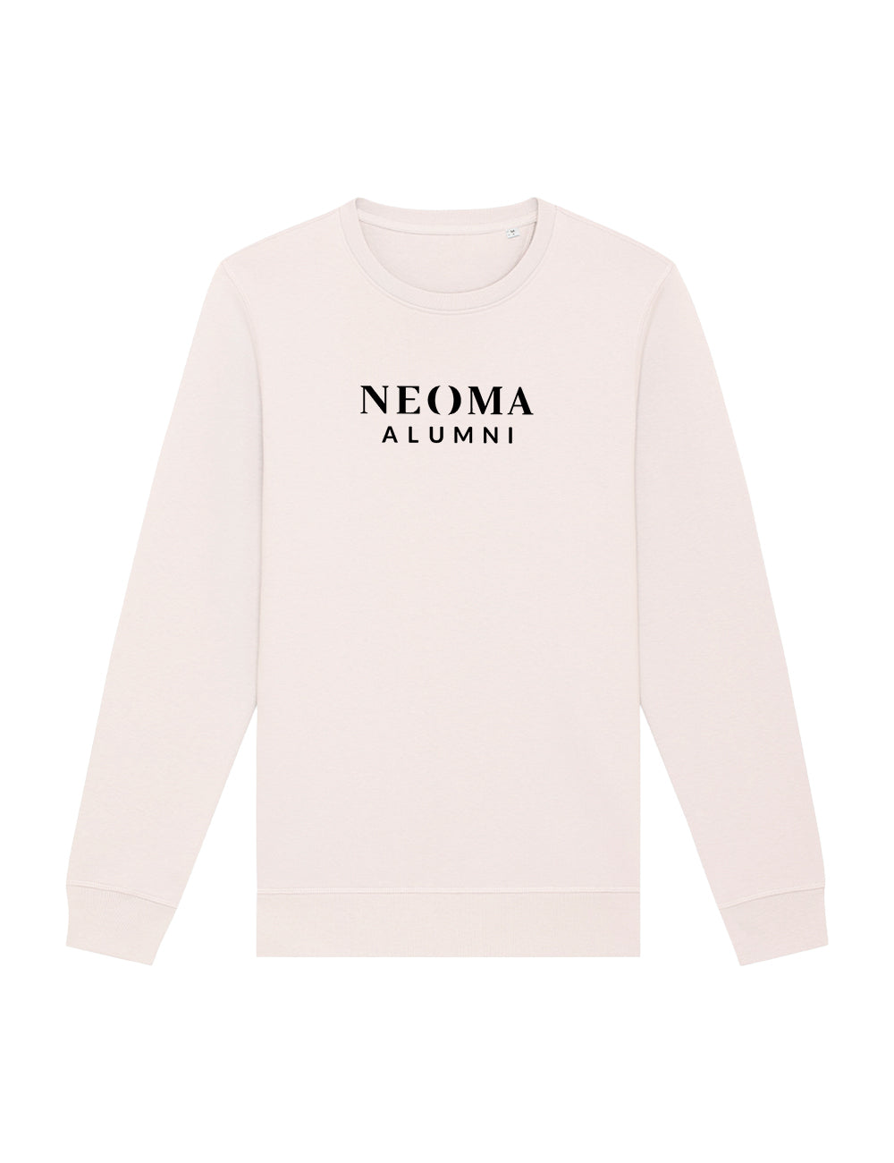 Sweat col rond crème logo texte