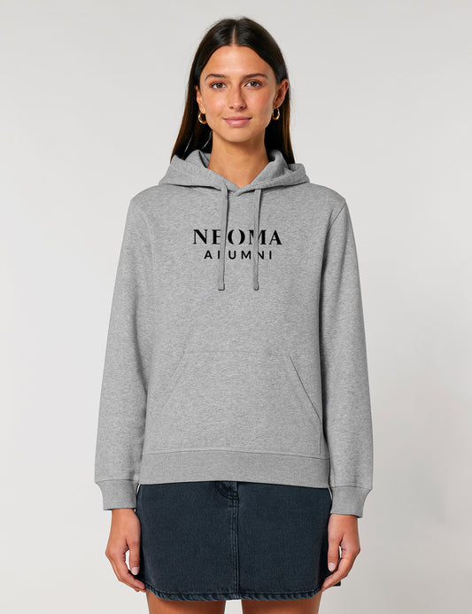 Sweat capuche gris logo texte