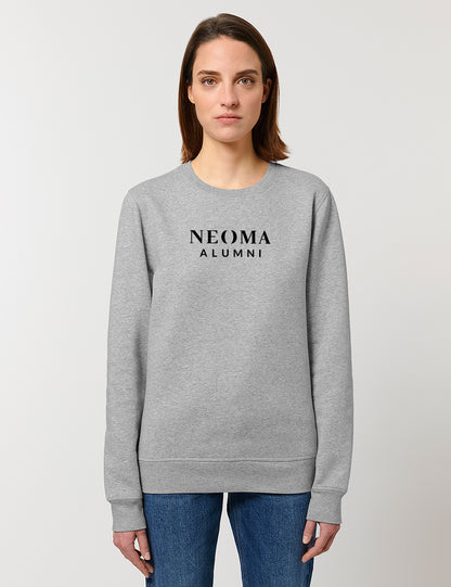 Sweat col rond gris logo texte
