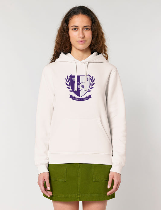 Sweat capuche crème logo blason