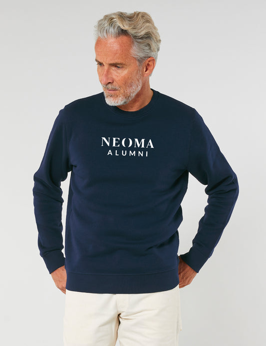 Sweat col rond marine logo texte