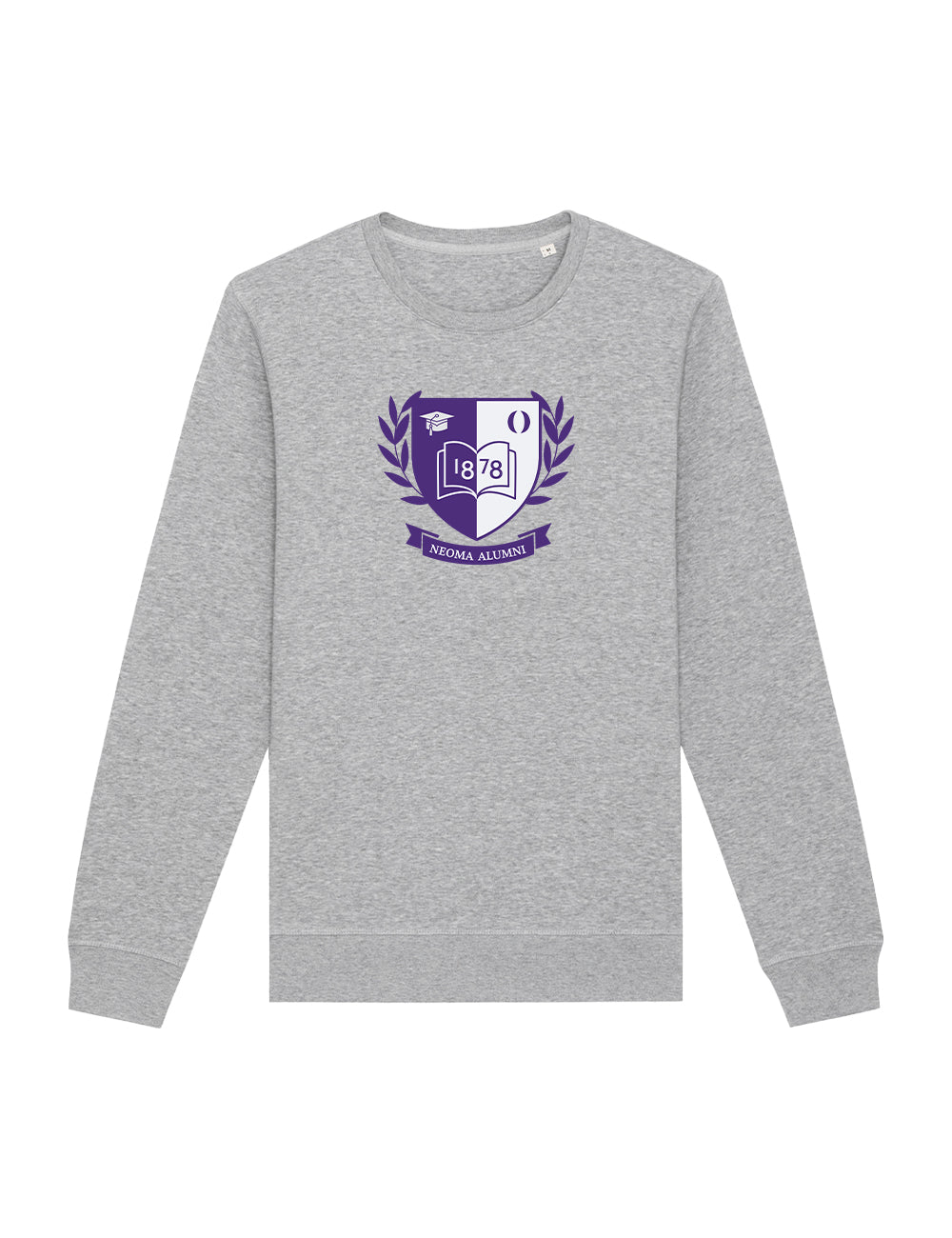 Sweat col rond gris logo blason