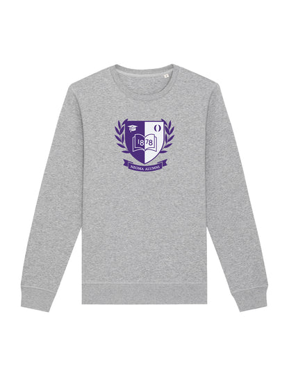 Sweat col rond gris logo blason