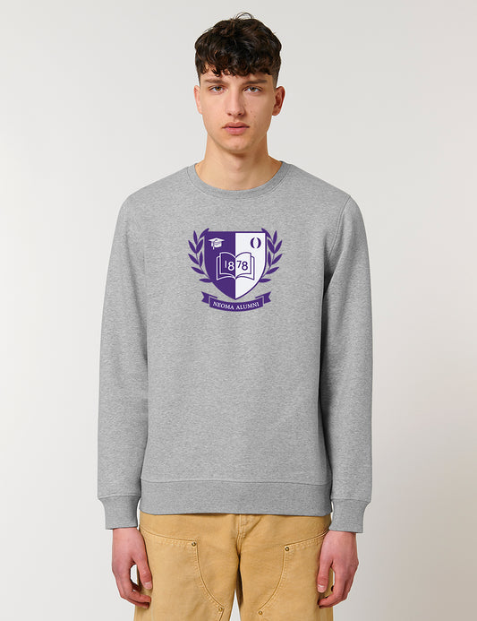 Sweat col rond gris logo blason